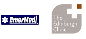 logo pogotowia ratunkowego EmerMed i przychodni lekarskiej Edinburgh Clinic