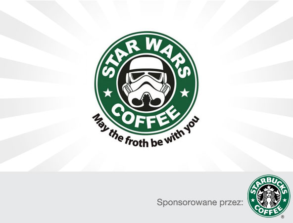 Przeróbka znaku Starbucks jako Star Wars