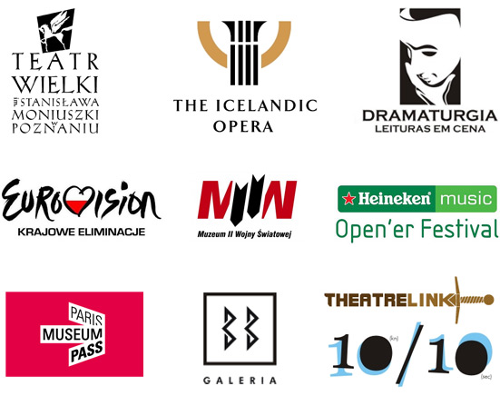 9 wzorów logotypów teatrów, galerii, muzeów i opery