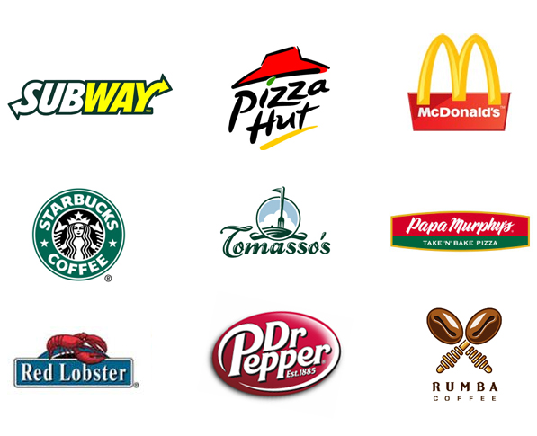 wzory logo lokali gastronomicznych, cukierni i piekarni