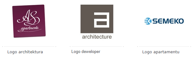 logo branży zajmującej się architekturą, apartamentami oraz dewelopera