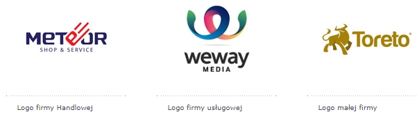 przykłady logo firmy handlowej i usługowej