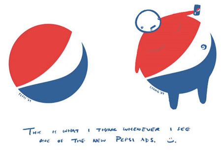 karykatura nowego logo Pepsi