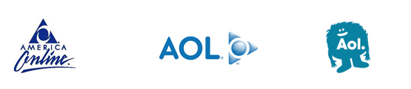 trzy logotypy AOL