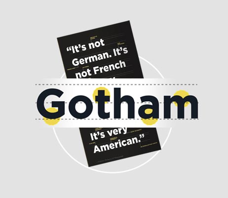 font Gotham jako główny krój pisma w kampanii
