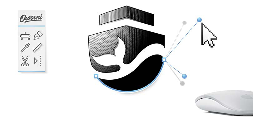 Przykład projektu logo wykonanego na wektorach w programie Adobe